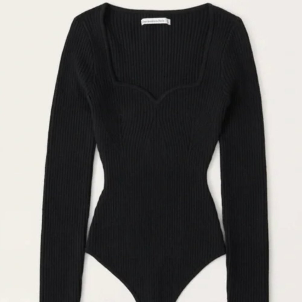 Abercrombie Long-Sleeve Sweetheart Sweater Bodysuit